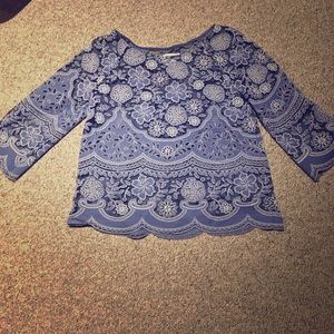 Blue lace top